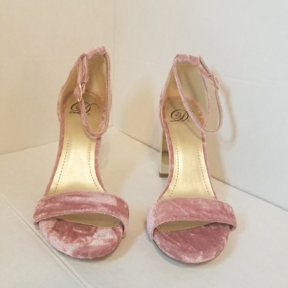 2 FOR 40 Faux Velvet Chunky Heel - Picture 3 of 7